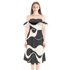 A Minimalist Pattern With Simple Lines And Shapes, Creating A Clean And Modern Aesthetic 06 Shoulder Tie Bardot Midi Dress