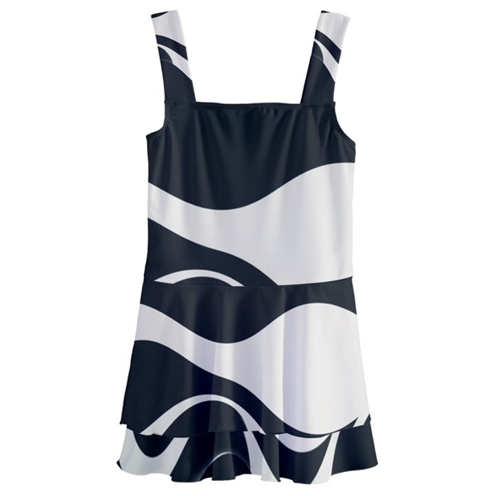 A Minimalist Pattern With Simple Lines And Shapes, Creating A Clean And Modern Aesthetic 06 Kids  Layered Skirt Swimsuit