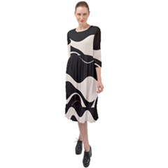 A Minimalist Pattern With Simple Lines And Shapes, Creating A Clean And Modern Aesthetic 06 Ruffle End Midi Chiffon Dress