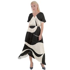 A Minimalist Pattern With Simple Lines And Shapes, Creating A Clean And Modern Aesthetic 06 Cross Front Sharkbite Hem Maxi Dress by myclothy