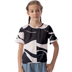 A Minimalist Pattern With Simple Lines And Shapes, Creating A Clean And Modern Aesthetic 06 Kids  Cuff Sleeve Scrunch Bottom T-shirt