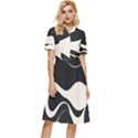 A Minimalist Pattern With Simple Lines And Shapes, Creating A Clean And Modern Aesthetic 06 Button Top Knee Length Dress View1