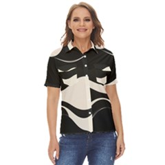 A Minimalist Pattern With Simple Lines And Shapes, Creating A Clean And Modern Aesthetic 06 Women s Short Sleeve Double Pocket Shirt