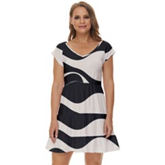 A Minimalist Pattern With Simple Lines And Shapes, Creating A Clean And Modern Aesthetic 06 Short Sleeve Tiered Mini Dress