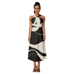 A Minimalist Pattern With Simple Lines And Shapes, Creating A Clean And Modern Aesthetic 06 Sleeveless Cross Front Cocktail Midi Chiffon Dress