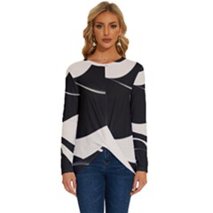 A Minimalist Pattern With Simple Lines And Shapes, Creating A Clean And Modern Aesthetic 06 Long Sleeve Crew Neck Pullover Top