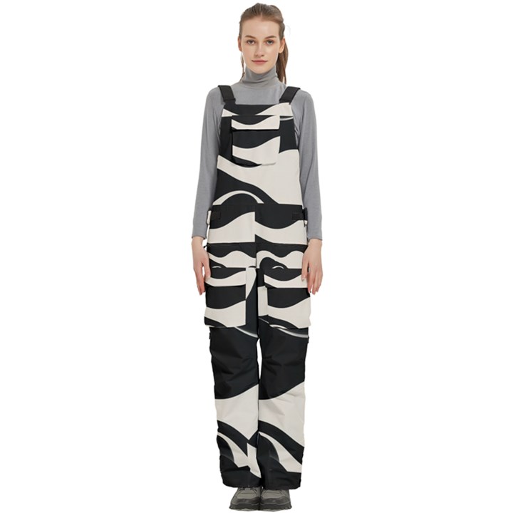 A Minimalist Pattern With Simple Lines And Shapes, Creating A Clean And Modern Aesthetic 06 Women s Side Zip Front Pouch Ski And Snowboard Bib Pants	