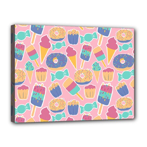 Ice Cream Donut Sweets Candie Canvas 16  X 12  (stretched)