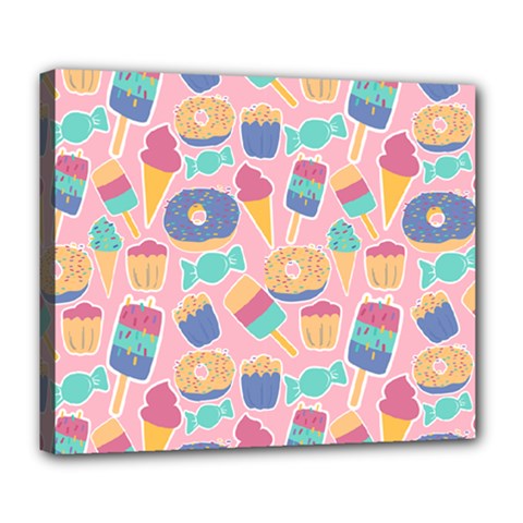 Ice Cream Donut Sweets Candie Deluxe Canvas 24  X 20  (stretched)