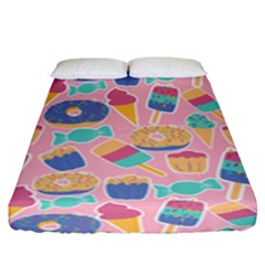 Ice Cream Donut Sweets Candie Fitted Sheet (king Size)