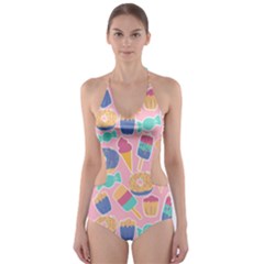 Ice Cream Donut Sweets Candie Cut-out One Piece Swimsuit by Apenda