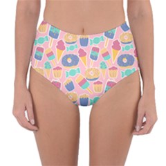 Ice Cream Donut Sweets Candie Reversible High-waist Bikini Bottoms