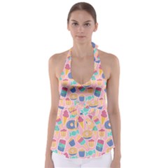 Ice Cream Donut Sweets Candie Tie Back Tankini Top