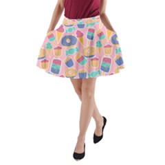 Ice Cream Donut Sweets Candie A-line Pocket Skirt