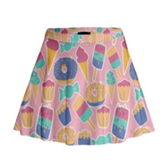 Ice Cream Donut Sweets Candie Mini Flare Skirt