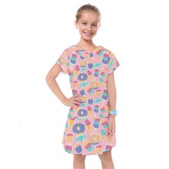 Ice Cream Donut Sweets Candie Kids  Drop Waist Dress