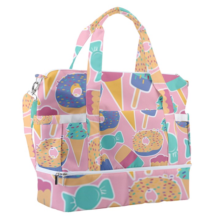 Ice Cream Donut Sweets Candie Sports Shoulder Bag with Shoes Compartment