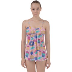 Ice Cream Donut Sweets Candie Babydoll Tankini Top