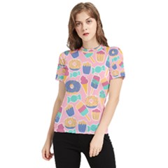 Ice Cream Donut Sweets Candie Women s Short Sleeve Rash Guard