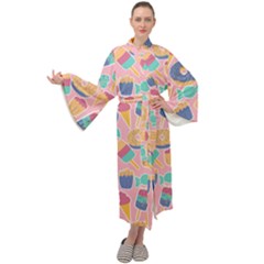 Ice Cream Donut Sweets Candie Maxi Velvet Kimono