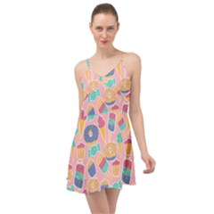 Ice Cream Donut Sweets Candie Summer Time Chiffon Dress