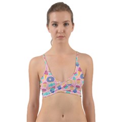 Ice Cream Donut Sweets Candie Wrap Around Bikini Top