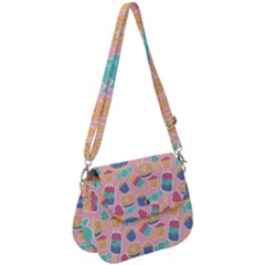 Ice Cream Donut Sweets Candie Saddle Handbag by Apenda