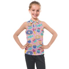 Ice Cream Donut Sweets Candie Kids  Sleeveless Polo T-shirt