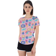 Ice Cream Donut Sweets Candie Back Cut Out Sport T-shirt