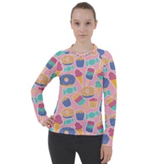 Ice Cream Donut Sweets Candie Women s Pique Long Sleeve T-shirt