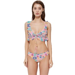 Ice Cream Donut Sweets Candie Low Cut Ruffle Edge Bikini Set