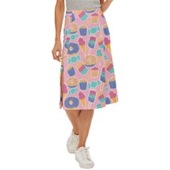 Ice Cream Donut Sweets Candie Midi Panel Skirt