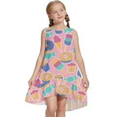 Ice Cream Donut Sweets Candie Kids  Frill Swing Dress