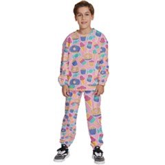 Ice Cream Donut Sweets Candie Kids  Sweatshirt Set