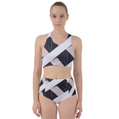 A Minimalist Pattern With Simple Lines And Shapes, Creating A Clean And Modern Aesthetic 07 Racer Back Bikini Set by myclothy