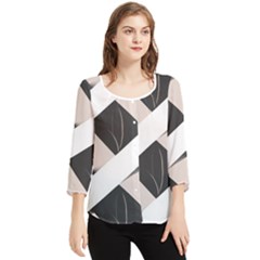 A Minimalist Pattern With Simple Lines And Shapes, Creating A Clean And Modern Aesthetic 07 Chiffon Quarter Sleeve Blouse