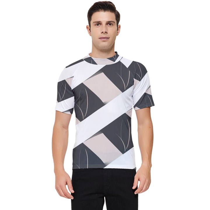 A Minimalist Pattern With Simple Lines And Shapes, Creating A Clean And Modern Aesthetic 07 Men s Short Sleeve Rash Guard