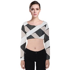 A Minimalist Pattern With Simple Lines And Shapes, Creating A Clean And Modern Aesthetic 07 Velvet Long Sleeve Crop Top