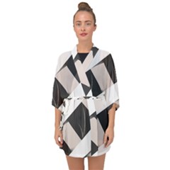 A Minimalist Pattern With Simple Lines And Shapes, Creating A Clean And Modern Aesthetic 07 Half Sleeve Chiffon Kimono