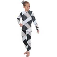 A Minimalist Pattern With Simple Lines And Shapes, Creating A Clean And Modern Aesthetic 07 Kids  Long Sleeve Set 