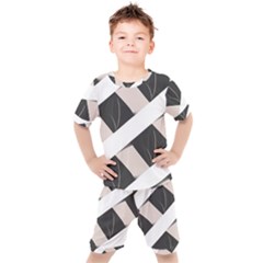 A Minimalist Pattern With Simple Lines And Shapes, Creating A Clean And Modern Aesthetic 07 Kids  T-shirt And Shorts Set