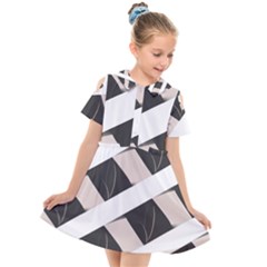 A Minimalist Pattern With Simple Lines And Shapes, Creating A Clean And Modern Aesthetic 07 Kids  Short Sleeve Shirt Dress