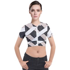 A Minimalist Pattern With Simple Lines And Shapes, Creating A Clean And Modern Aesthetic 07 Short Sleeve Cropped Jacket