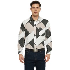 A Minimalist Pattern With Simple Lines And Shapes, Creating A Clean And Modern Aesthetic 07 Men s Long Sleeve Pocket Shirt 