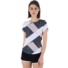 A Minimalist Pattern With Simple Lines And Shapes, Creating A Clean And Modern Aesthetic 07 Back Cut Out Sport T-shirt