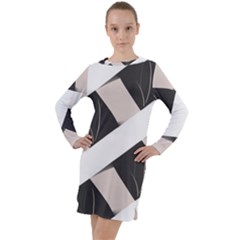 A Minimalist Pattern With Simple Lines And Shapes, Creating A Clean And Modern Aesthetic 07 Long Sleeve Hoodie Dress by myclothy