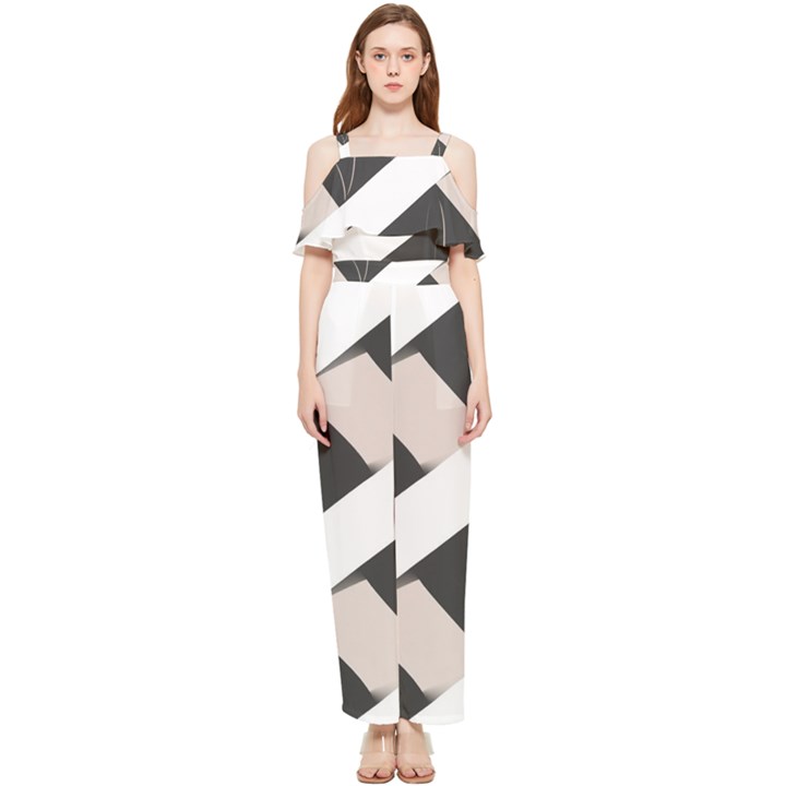 A Minimalist Pattern With Simple Lines And Shapes, Creating A Clean And Modern Aesthetic 07 Draped Sleeveless Chiffon Jumpsuit