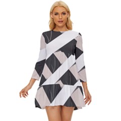 A Minimalist Pattern With Simple Lines And Shapes, Creating A Clean And Modern Aesthetic 07 Long Sleeve Babydoll Dress