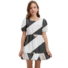 A Minimalist Pattern With Simple Lines And Shapes, Creating A Clean And Modern Aesthetic 07 Kids  Short Sleeve Dolly Dress