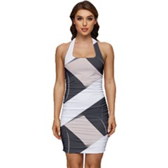 A Minimalist Pattern With Simple Lines And Shapes, Creating A Clean And Modern Aesthetic 07 Sleeveless Wide Square Neckline Ruched Bodycon Dress